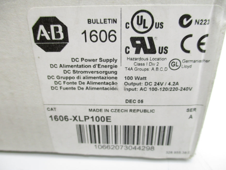 ALLEN BRADLEY 1606-XLP100E SER. A NSMP