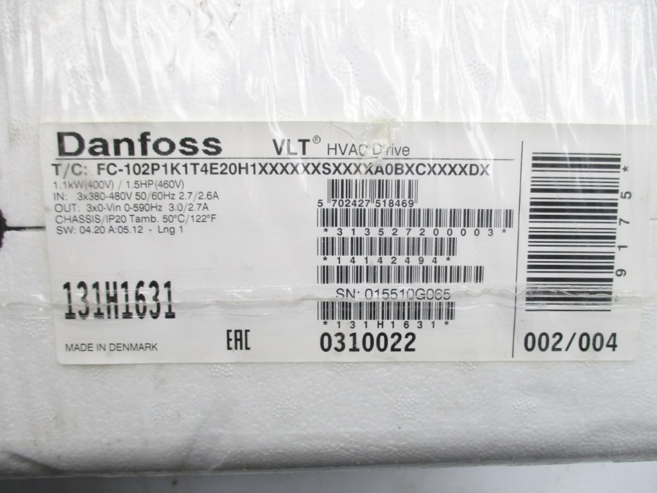 DANFOSS FC-102P1K1T4E20H1XXXXXXSXXXXA0BXCXXXXDX NSFS