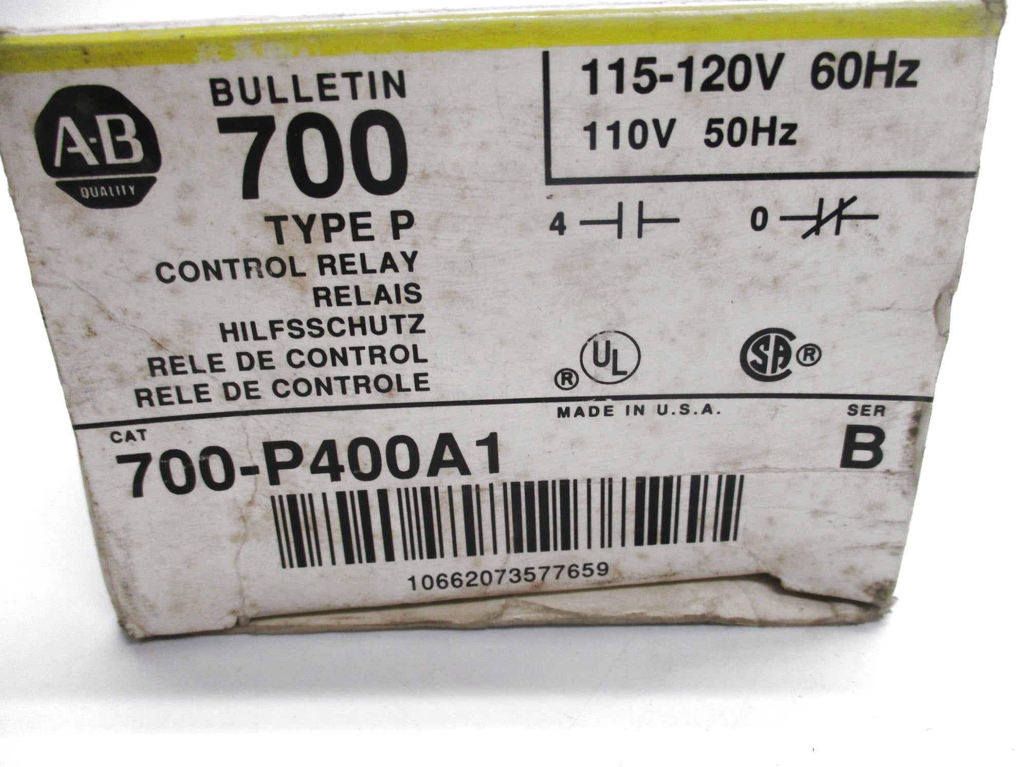 ALLEN BRADLEY 700-P400A1 SER. B 115-120V (BK/GR) NSMP