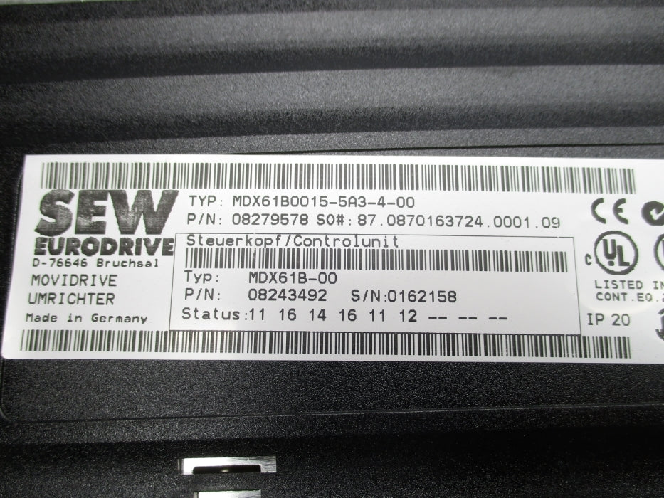 SEW-EURODRIVE MDX61B0015-5A3-4-00 NSNP