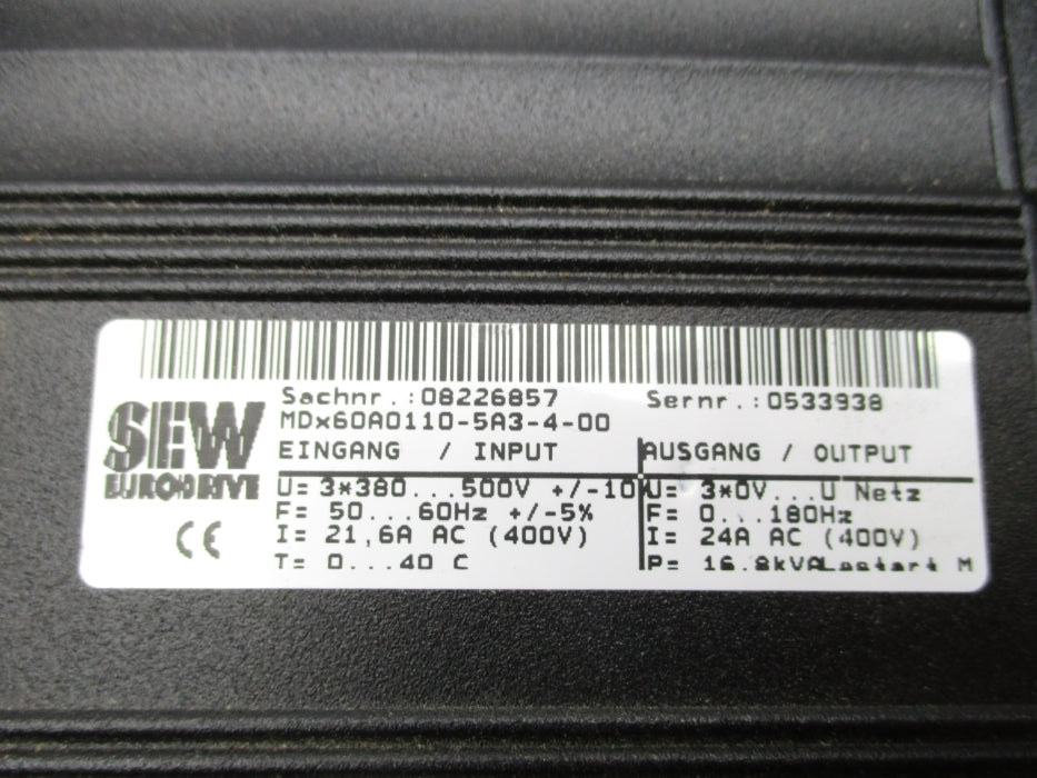 SEW-EURODRIVE MDX61B0110-5A3-4-00 NSMP