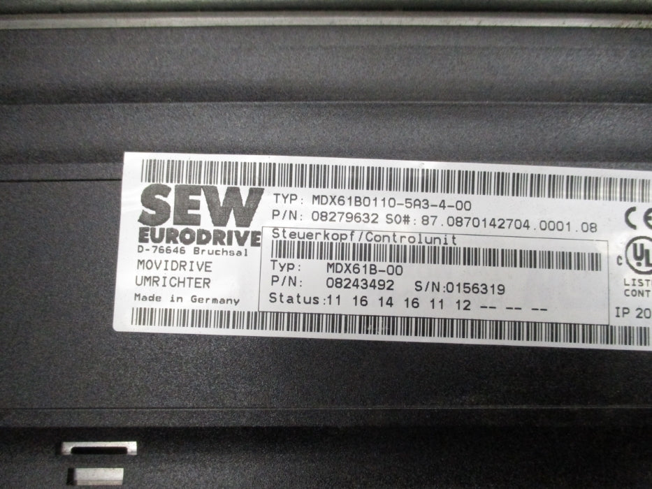 SEW-EURODRIVE MDX61B0110-5A3-4-00 NSMP
