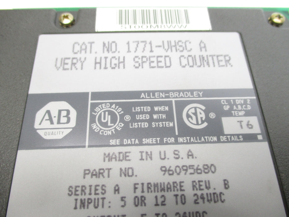 ALLEN BRADLEY 1771-VHSC SER. A NSMP