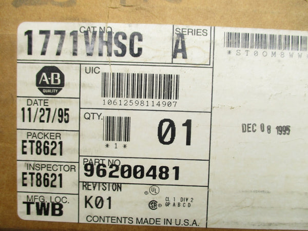 ALLEN BRADLEY 1771-VHSC SER. A NSMP
