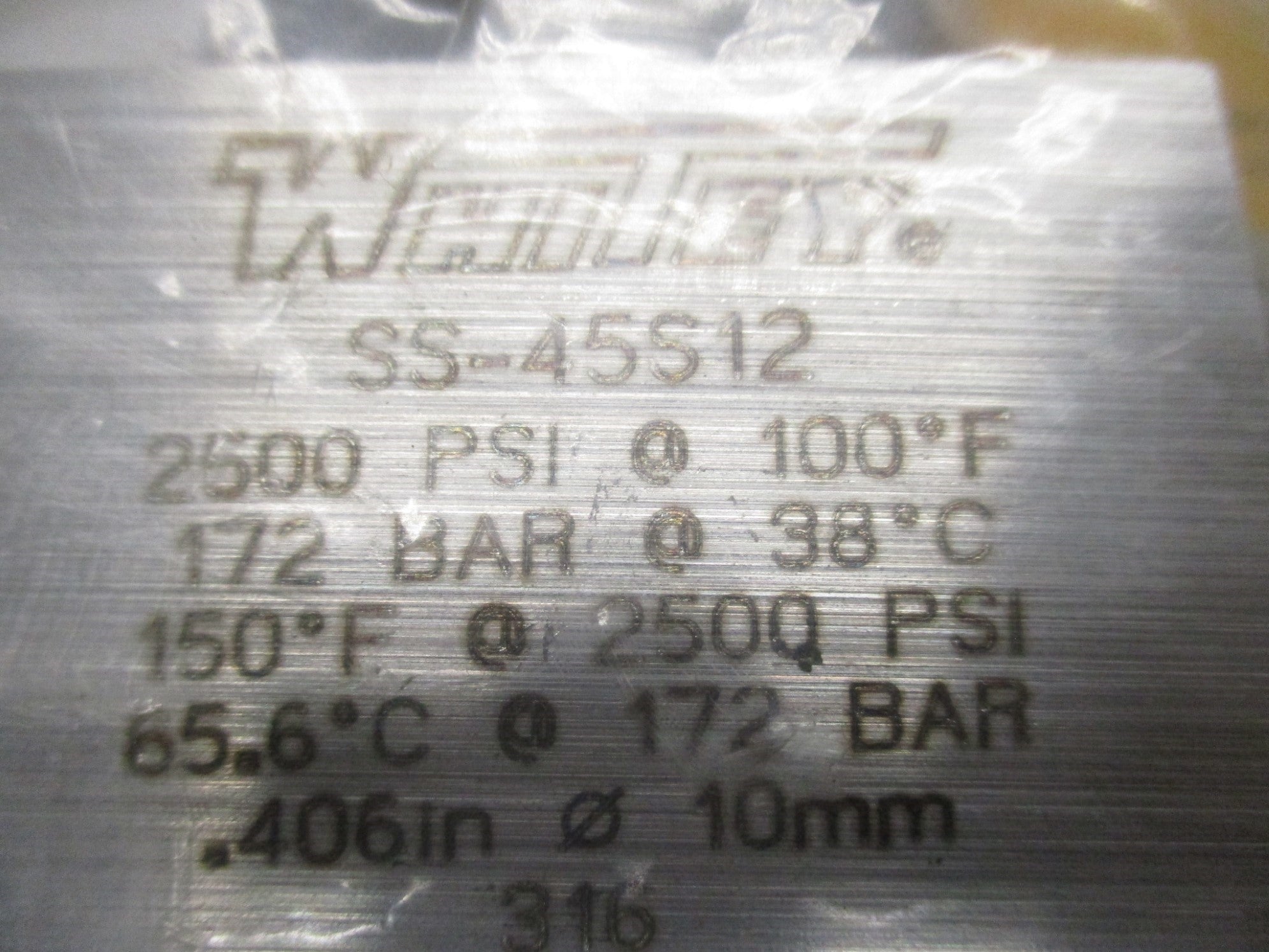 WHITEY SS-45S12 2500PSI NSNP