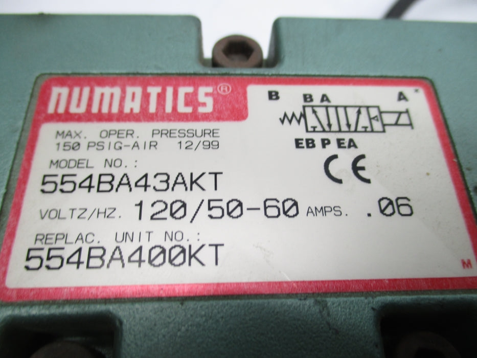 NUMATIC 554BA43AKT 100-120V .06A 150PSI UNMP