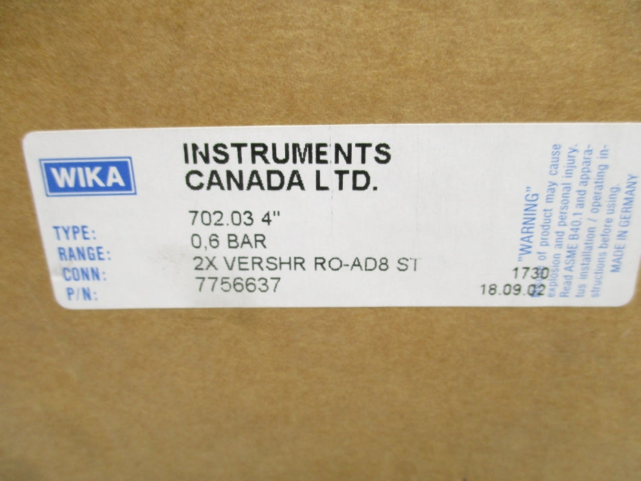 WIKA 702.034" 7756637 NSMP