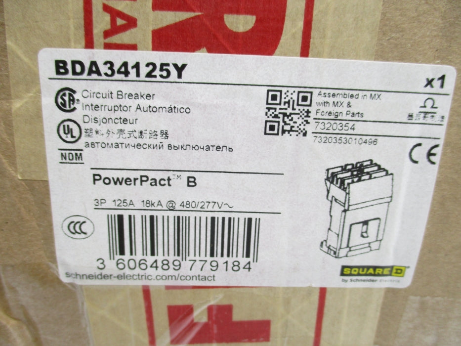 SQUARE D BDA34125Y 277V 125A  NSMP