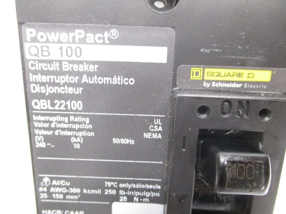 SQUARE D QBL22100 240V 100A NSMP