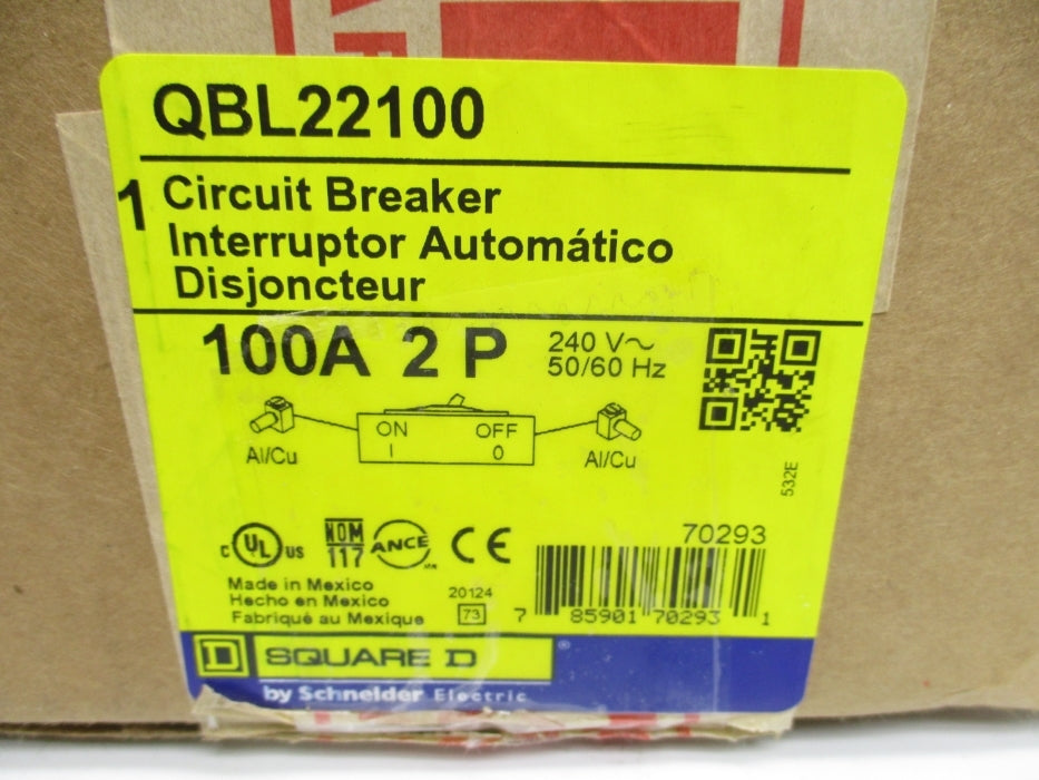 SQUARE D QBL22100 240V 100A NSMP