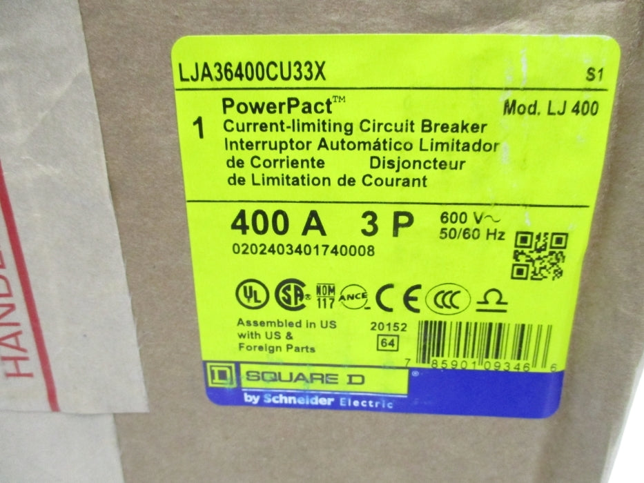 SQUARE D LJA36400CU33X 400A 600V NSFS