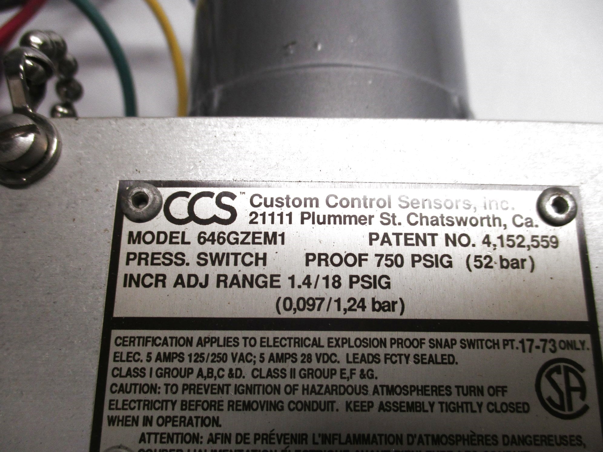 CUSTOM CONTROL SENSOR 646GZEM1 NSNP