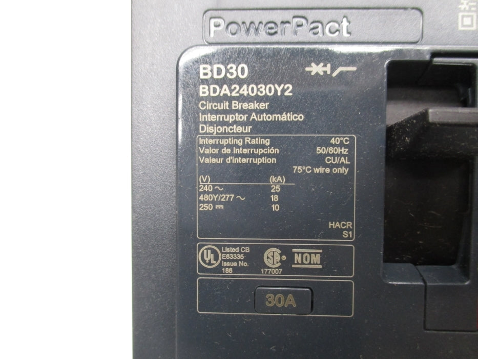 SQUARE D BDA24030Y2 30A 277V NSMP