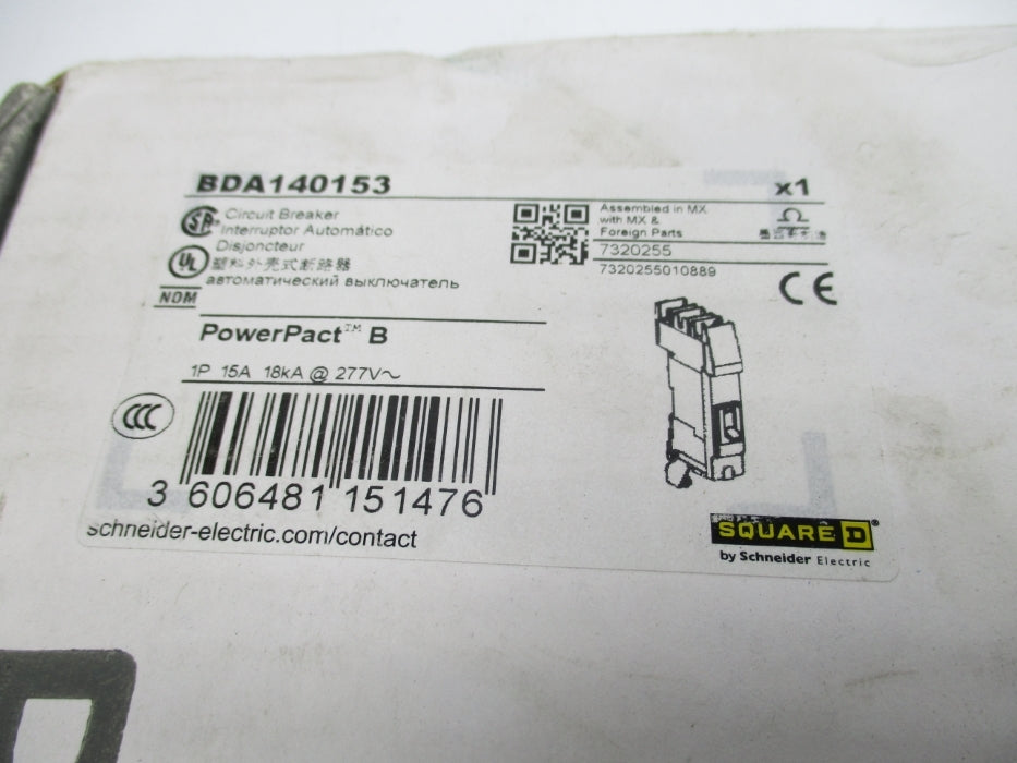 SQUARE D BDA140153 15A 277V NSMP