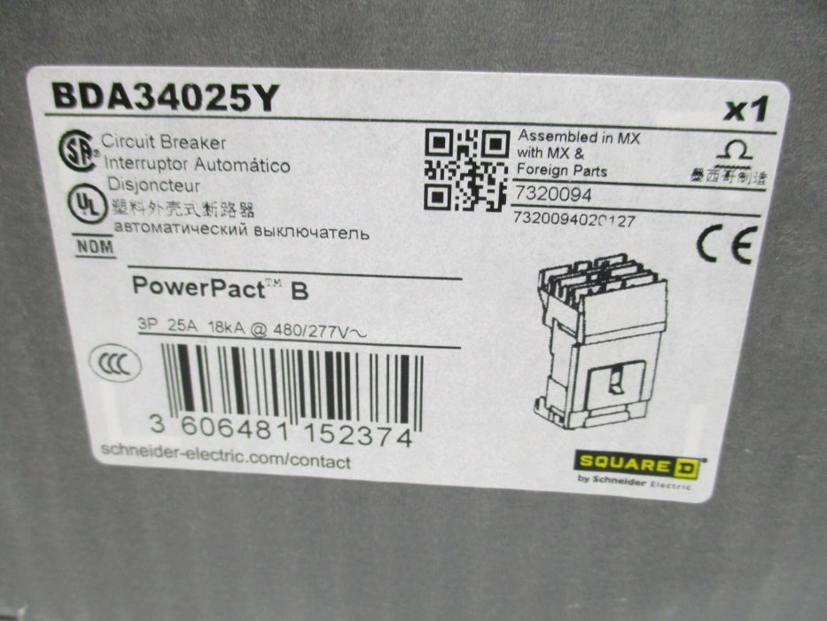 SQUARE D BDA34025Y 25A 277V NSMP