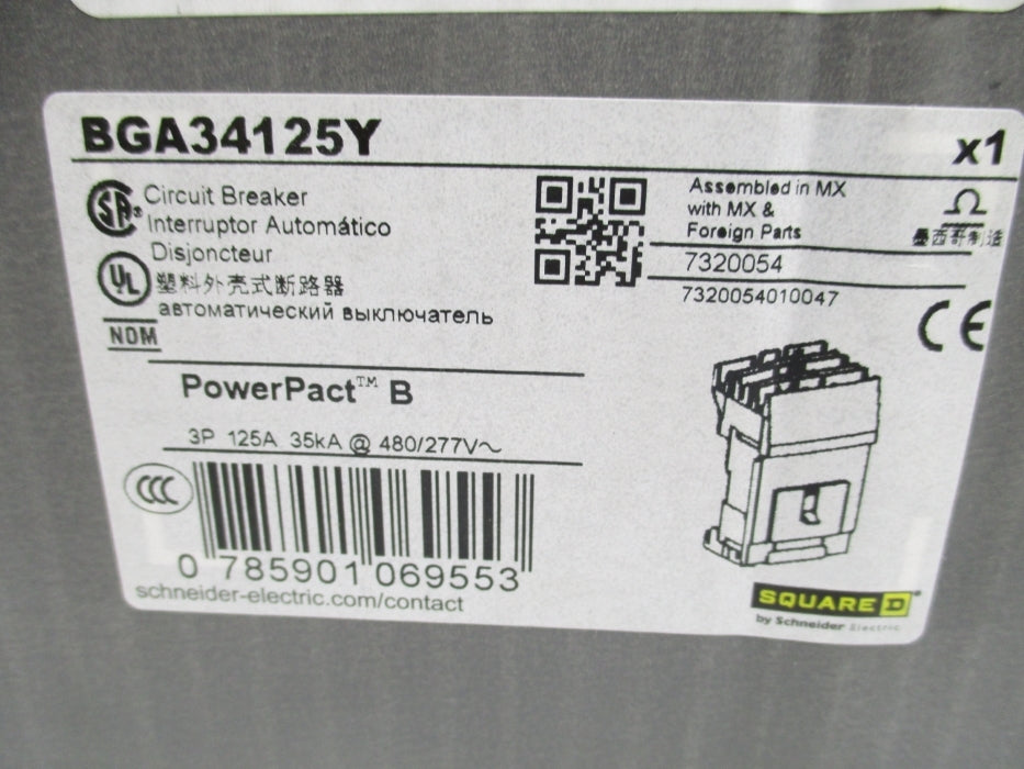 SQUARE D BGA34125Y 125A 277V NSMP