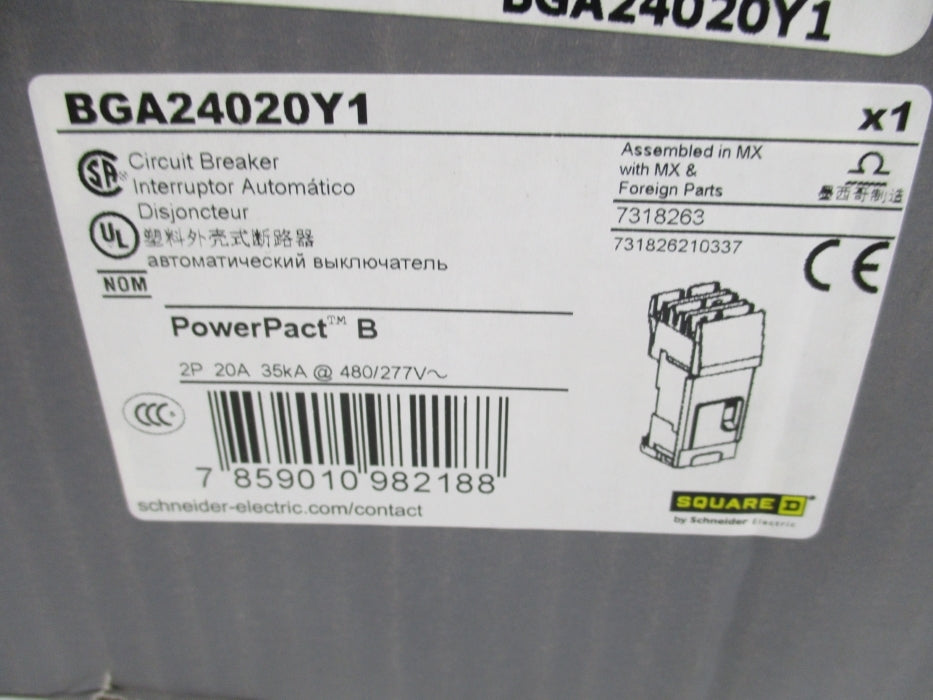 SQUARE D BGA24020Y1 20A 277V NSMP