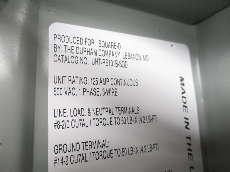 SQUARE D UHTRS101B SER. 000 NSMP