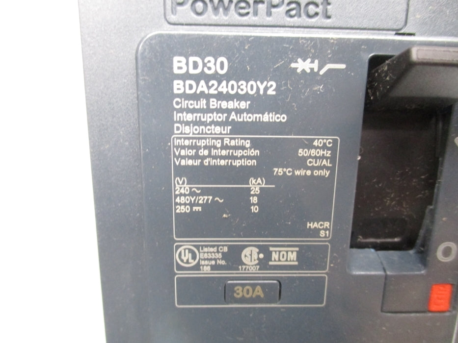 SQUARE D BDA24030Y2 30A 277V NSMP