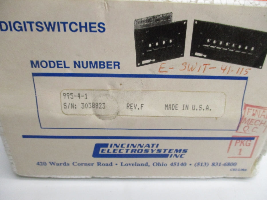 CINCINNATI ELECTRO SYSTEMS 995-4-1 NSMP