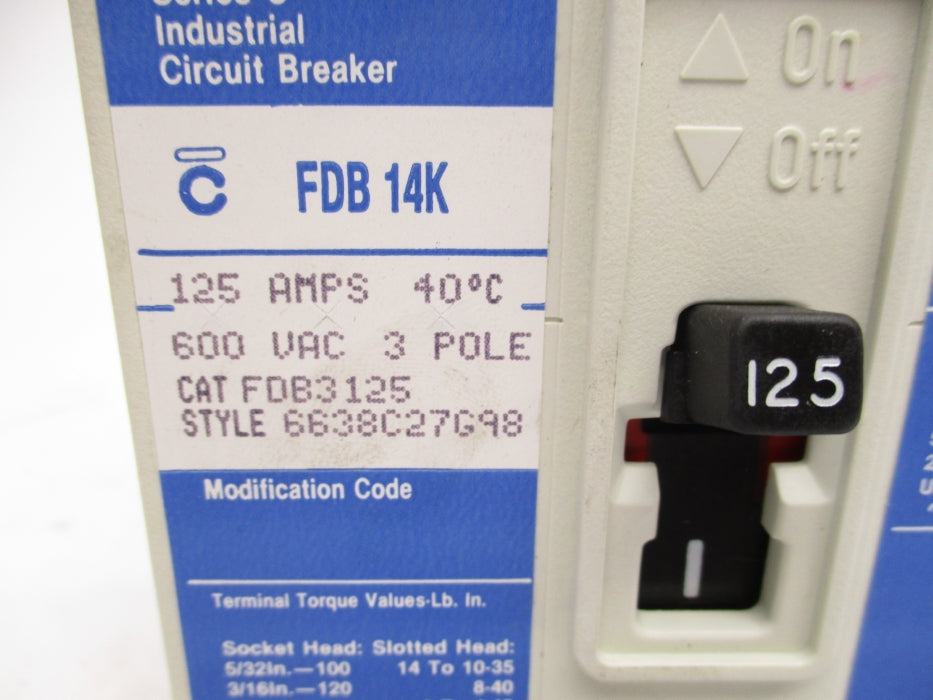 WESTINGHOUSE FDB3125 125A 600VAC (BLUE) NSMP