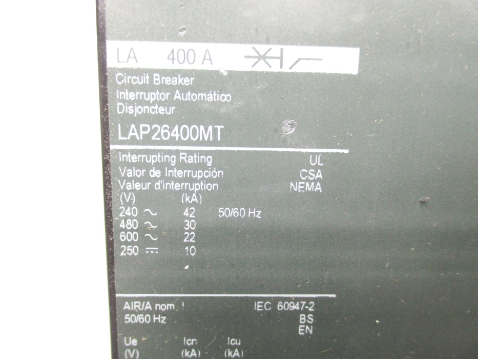 SQUARE D LAP26400MT 400A 600V NUPI