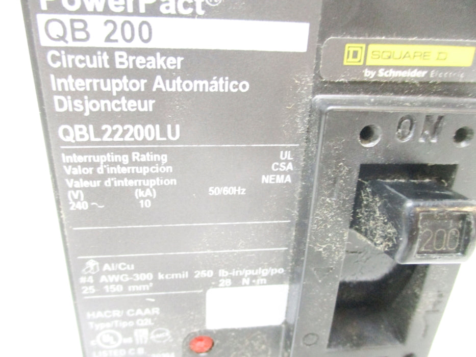 SQUARE D QBL22200LU 200A 240V UNMP