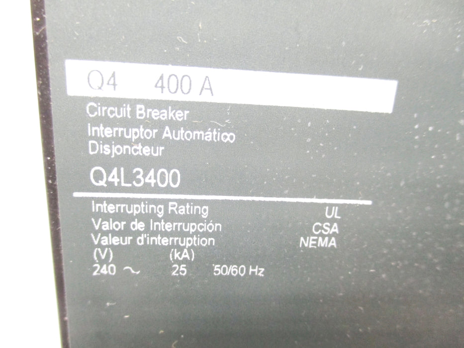 SQUARE D Q4L3400 400A 240V NUPI