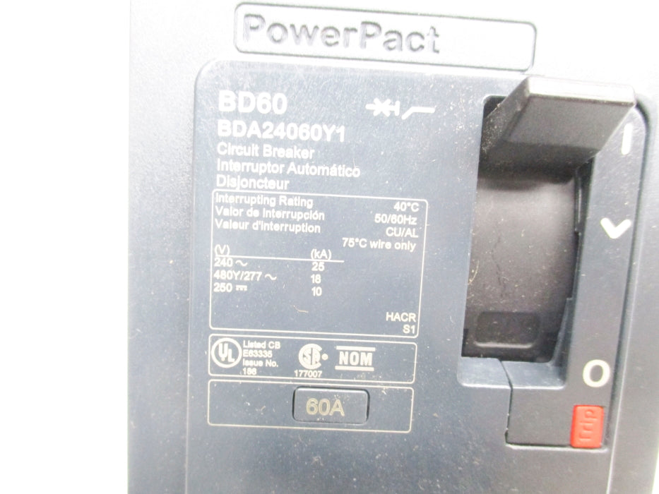 SQUARE D BDA24060Y1 60A 277V NSNP