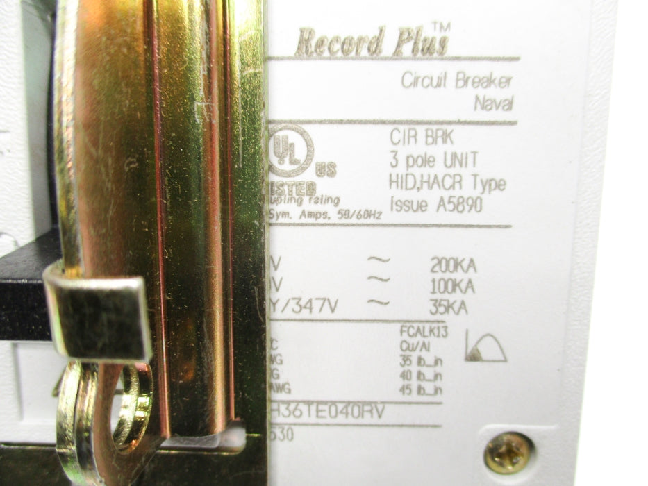 GENERAL ELECTRIC FBH36TE040RV 40A 600VAC NSMP