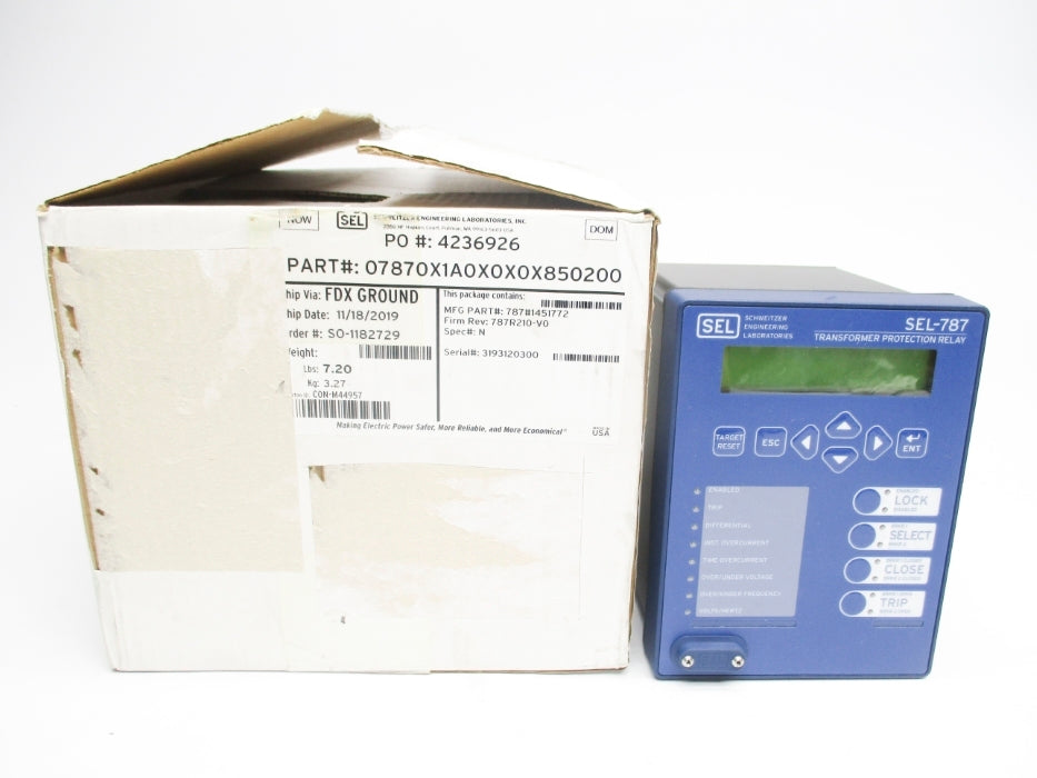 SEL SEL-787 07870X1A0X0X0X850200 6A NSMP