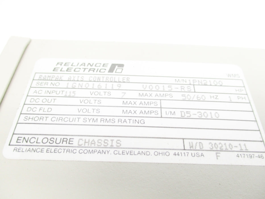 RELIANCE ELECTRIC 1PN2100 7A UNMP