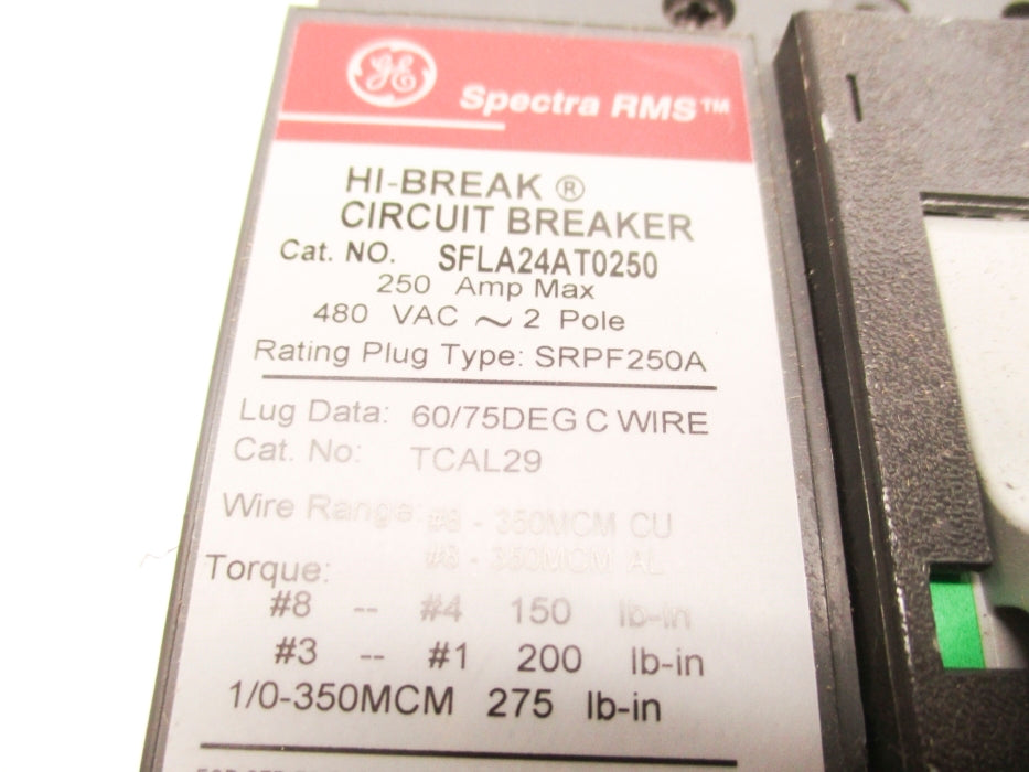 GENERAL ELECTRIC SFLA24AT0250 250A 480VAC NSMP