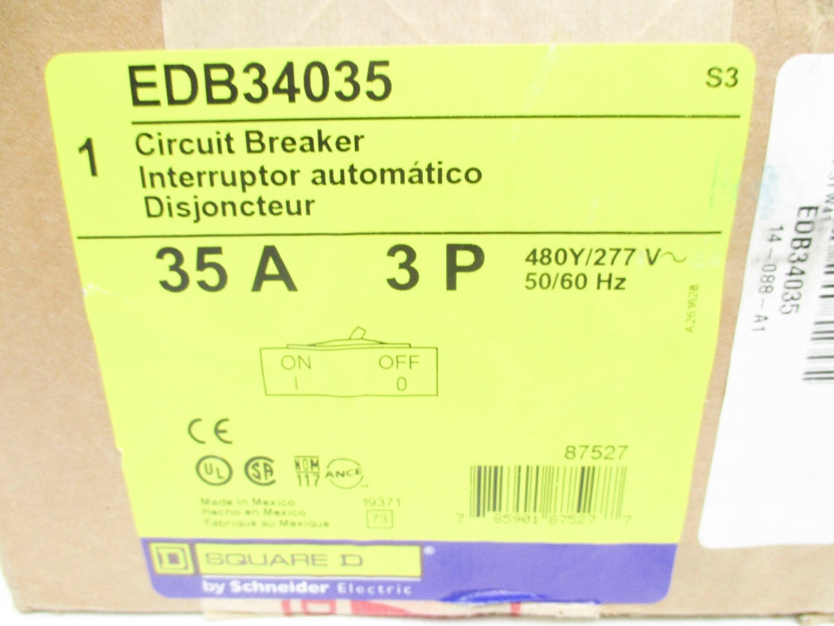 SQUARE D EDB34035 277V 35A NSFS
