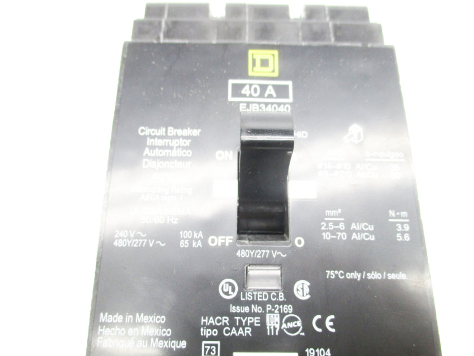 SQUARE D EJB34040 277V 40A NSMP