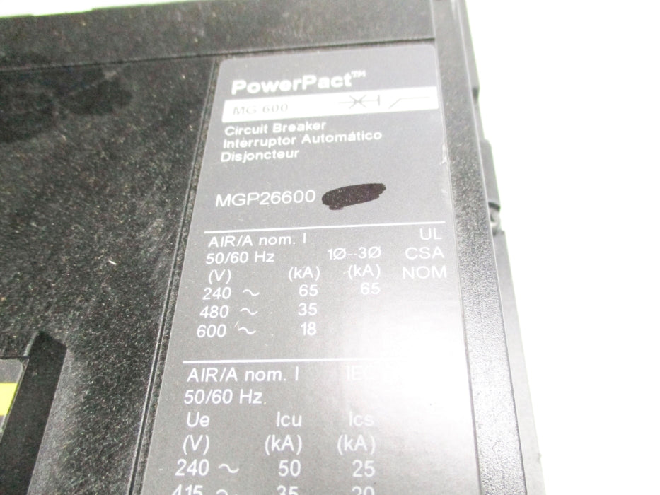 SQUARE D MGP26600 600A 600V NUPI