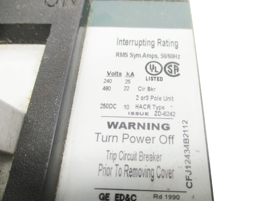 GENERAL ELECTRIC TFJ224100 100A 250VDC NSNP