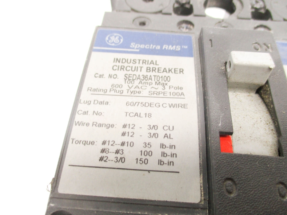 GENERAL ELECTRIC SEDA36AT0100 100A 6000VAC NSNP