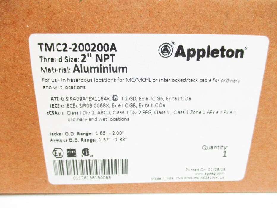 APPLETON TMC2-200200A 2" NSMP