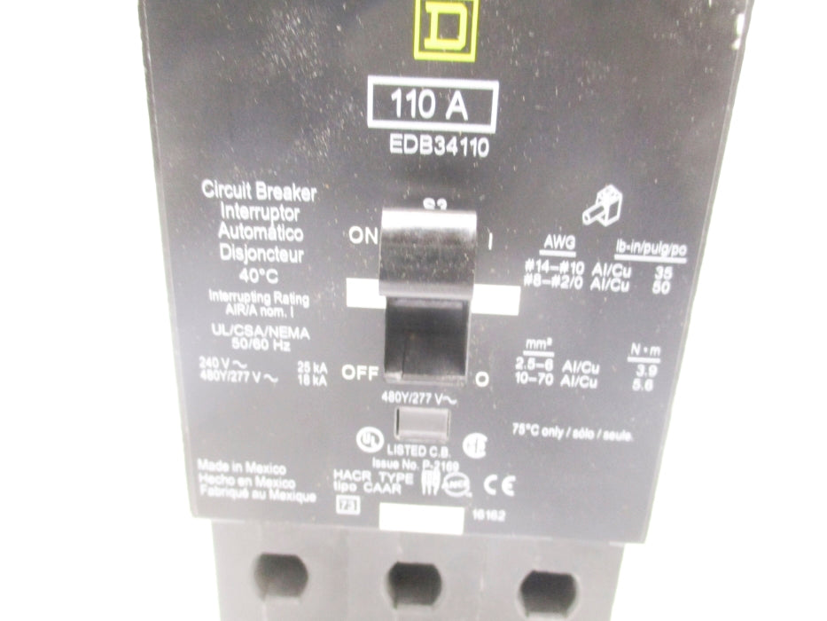 SQUARE D EDB34110 277V 110A NSNP