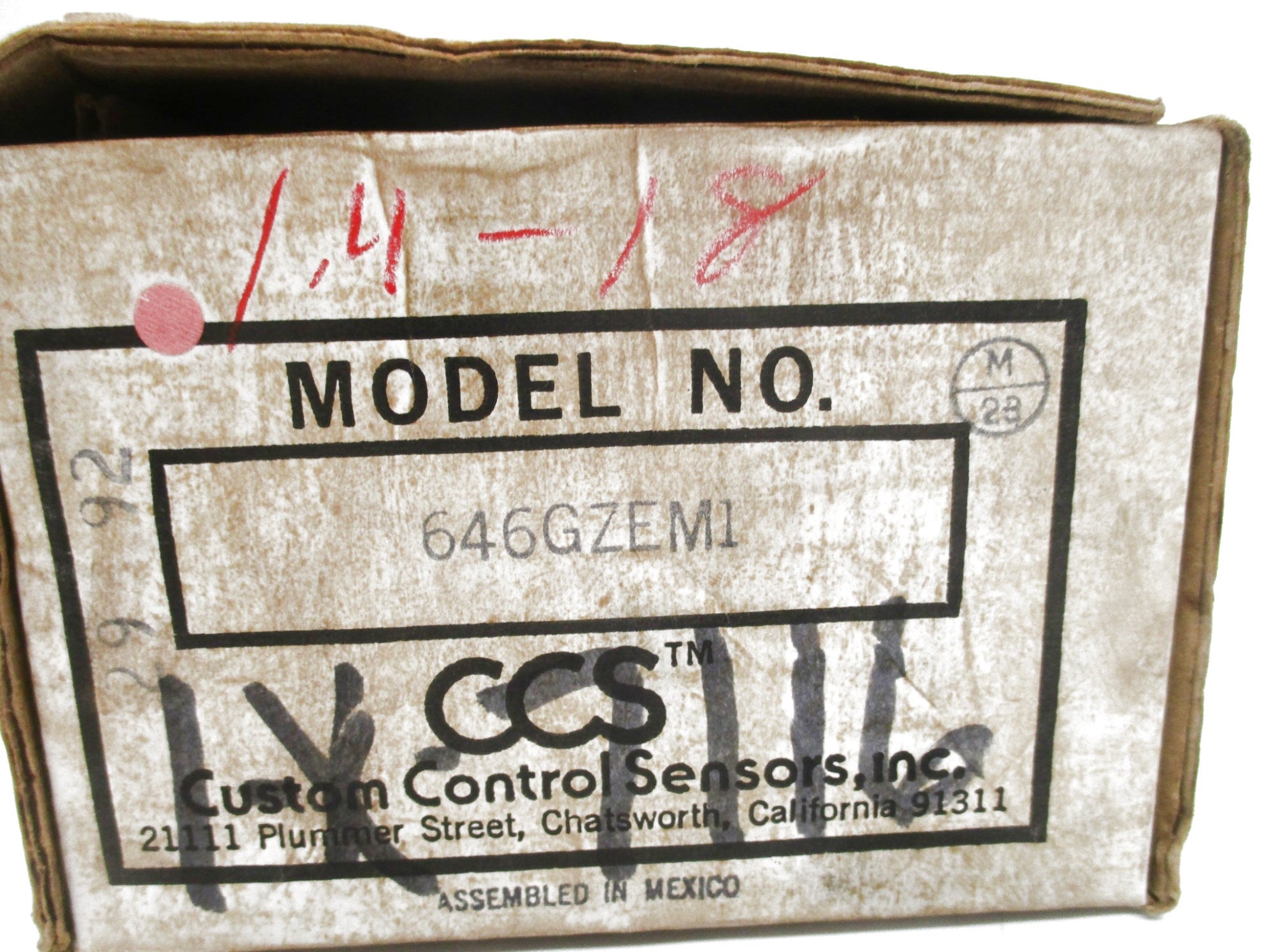 CUSTOM CONTROL SENSORS 646GZEM1 NSMP