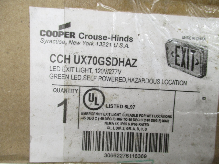 COOPER CCHUX70GSDHAZ NSMP