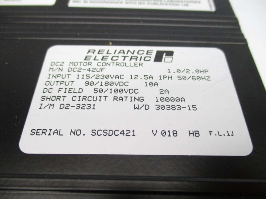 RELIANCE ELECTRIC DC2-42UF 10A NSMP