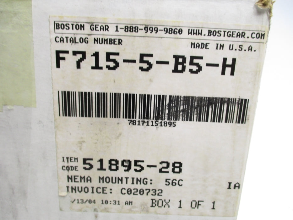 BOSTON GEAR F715-5-B5-H NSMP