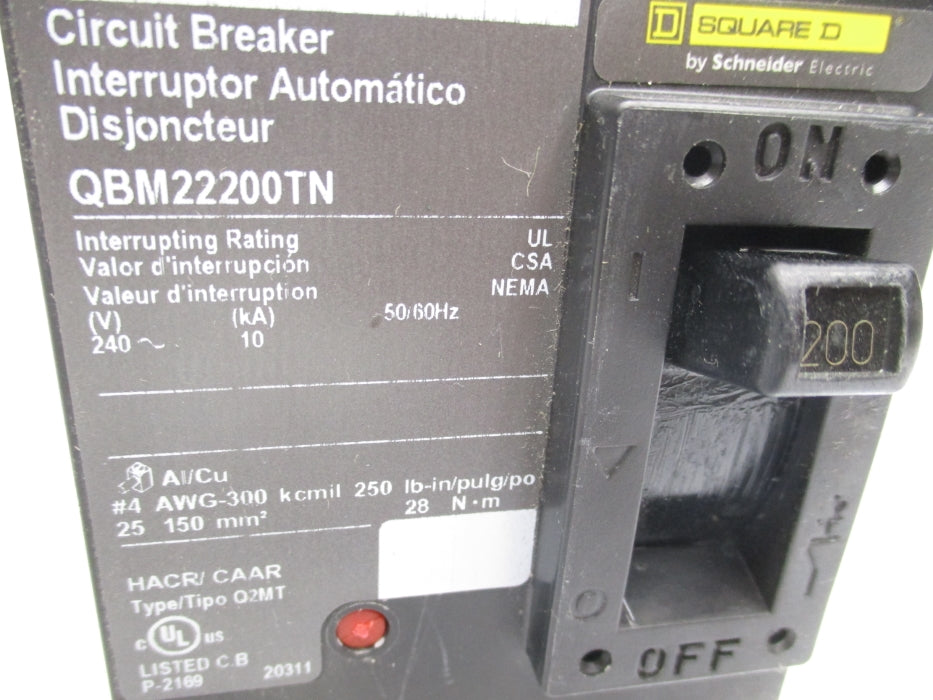 SQUARE D QBM22200TN 240V 200A NSNP