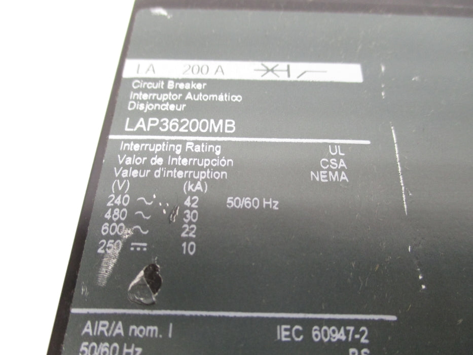 SQUARE D LAP36200MB 200A 600V NSNP