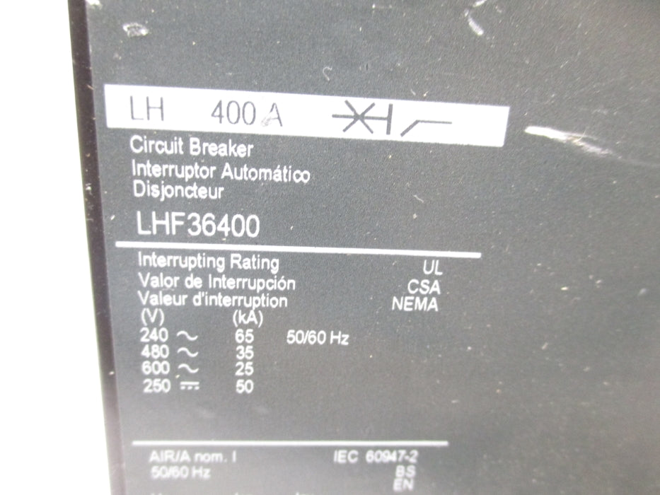 SQUARE D LHF36400 600V 400A (GREEN) (AS PICTURED) NSNP