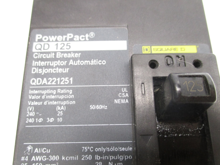 SQUARE D QDA221251 125A 240V (AS PICTURED) NSNP