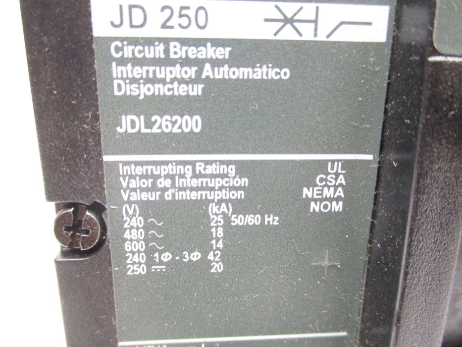 SQUARE D JDL26200 200A 600V NSNP