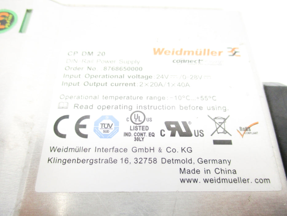 WEIDMULLER 876865000 CPDM20 UNMP